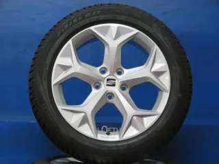 Original Seat Ateca 17 Zoll Nevada Winterräder Alufelgen 575071497H Silber Winterreifen 2x 8 mm / 2x 8,3 mm - Bild 1