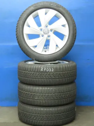 Original VW Golf 8 17 Zoll Belmond Winterräder Alufelgen 5H0601025B Silber Winterreifen 2x 6 mm / 2x 6,3 mm - Bild 1