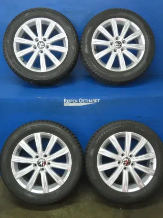 Original VW Touran II 17 Zoll Alufelgen Trondheim Winterräder 5TA601025B Silber Winterreifen 2x 7,3 mm / 2x 4,5 - 5 mm - Bild 15