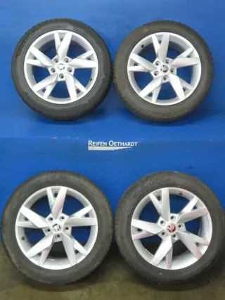 Original Skoda Octavia IV Typ NX 17 Zoll Lyra Winterräder Alufelgen 5E3601025AC Silber Winterreifen 2x 6,2 mm / 2x 5,8 mm - Bild 16