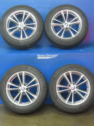 Original BMW 5er Typ G30 / G31 17 Zoll V-Speiche Winterräder + RDKS Alufelgen 6863417 Silber Winterreifen 2x 8 mm / 2x 8,4 mm - Bild 20