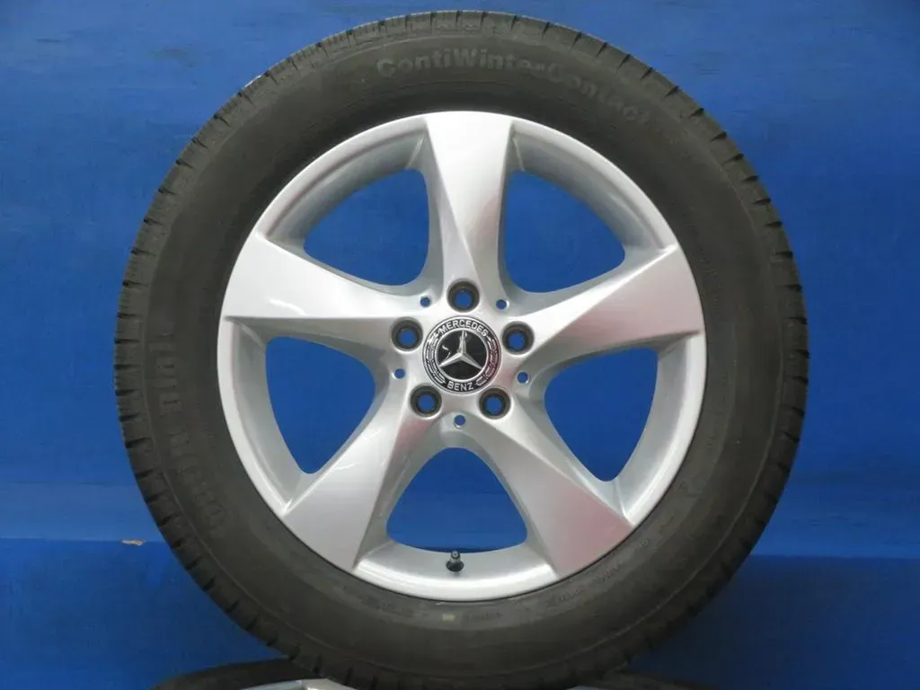 Original Mercedes V-Klasse Typ W447 bis 02/2024 Mercedes Vito Typ 447 Winterräder 17 Zoll 5-Speichen-Rad RDKS Alufelgen A4474014800 Silber Winterreifen 2x 6,5 mm 2x 7,2 mm - Bild 1