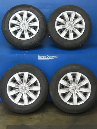 Original VW Tiguan II + III Seat Tarraco Skoda Kodiaq 17 Zoll Stahlrad Winterräder 5QF601027.... Schwarz Winterreifen Continental 4x 6,5 mm Kompletträder - Bild 11