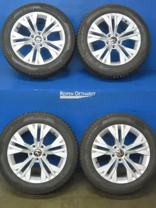 Original VW Passat Alltrack VW Arteon 17 Zoll Stavanger Winterräder Alufelgen 3G0601025AB Silber Winterreifen 2x 5,8 mm / 2x 7,7 mm - Bild 15