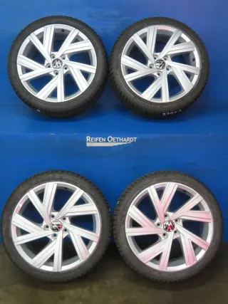 Original VW Golf 8 18 Zoll Bergamo Winterräder Alufelgen 5H0601025M Silber Winterreifen 2x 7,8 mm / 2x 8,8 mm - Bild 17