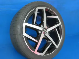 Original VW Golf 8 18 Zoll Dallas Sommerräder Alufelgen 5H0601025G Schwarz Sommerreifen 2x 6,3 mm / 2x 6,7 mm - Bild 3