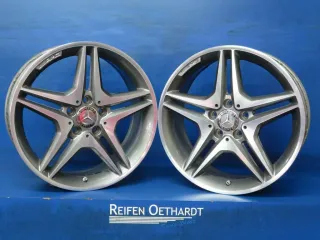 Original Mercedes Benz A-Klasse A45 AMG Typ 176 Mercedes Benz CLA 45 AMG Typ 117 Alufelgen 18 Zoll AMG-5-Doppelspeichen-Design A1764010100 + RDKS + Nabendeckel gebraucht - Bild 2