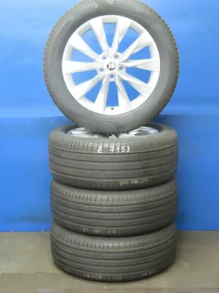 Original Skoda Enyaq 80 / 80X / 85 / 85X / RS Typ NY Skoda Elroq 19 Zoll Crystal Sommerräder Alufelgen 5LA601025 Silber Sommerreifen 100% - Bild 2