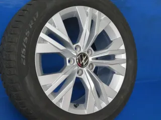Original VW Passat Alltrack VW Arteon 17 Zoll Stavanger Winterräder Alufelgen 3G0601025AB Silber Winterreifen 2x 5,8 mm / 2x 7,7 mm - Bild 3