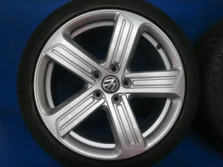 Original VW Golf 7 GTI 18 Zoll Cadiz Winterräder Alufelgen 5G0601025BK Silber Winterreifen 2x 7,5 mm / 2x 8 mm - Bild 9