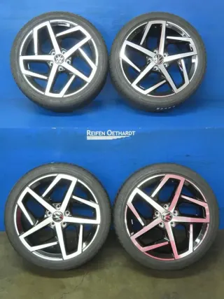 Original VW Golf 8 18 Zoll Dallas Sommerräder Alufelgen 5H0601025G Schwarz Sommerreifen 2x 6,3 mm / 2x 6,7 mm - Bild 15