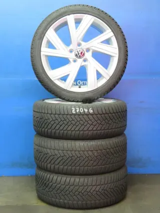 Original VW Golf 8 18 Zoll Bergamo Winterräder Alufelgen 5H0601025M Silber Winterreifen 2x 7,8 mm / 2x 8,8 mm - Bild 2