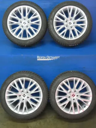 Original Seat Leon 17 Zoll Dynamic Winterräder Alufelgen 5FA601025B Silber Winterreifen 2x 7,3 mm / 2x 7,7 mm - Bild 17