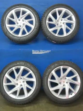 Original Cupra Formentor 18 Zoll V-Speichen-Rad Winterräder Alufelgen 5FF601025C Silber Winterreifen 4x 7,1 mm - Bild 13