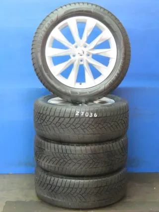 Original Skoda Enyaq 80 / 80X / 85 / 85X / RS Typ NY Skoda Elroq 19 Zoll Crystal Winterräder Alufelgen 5LA601025 Silber Winterreifen 4x 8,3 mm - Bild 2
