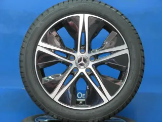 Original Mercedes A-Klasse Mercedes B-Klasse Mercedes CLA 18 Zoll 5-Speichen-Rad Winterräder + RDKS Alufelgen A1774010500 Schwarz Winterreifen neu - Bild 1
