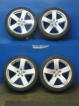 Original VW Golf 7 GTI 18 Zoll Cadiz Winterräder Alufelgen 5G0601025BK Silber Winterreifen 2x 7,5 mm / 2x 8 mm - Bild 17