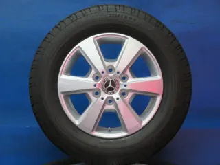 Original Mercedes Sprinter Baureihe 910 16 Zoll 6-Speichen-Rad Sommerräder + RDKS Alufelgen A9104010700 Silber Sommerreifen 4x 8,5 mm - Bild 1