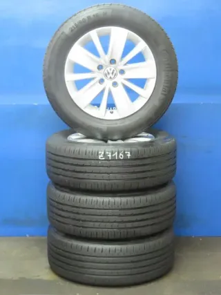 Original VW Sharan Typ 7N 16 Zoll Memphis Sommerräder Alufelgen 7N0601025K Silber Sommerreifen 2x 5 mm / 2x 6,8 mm - Bild 2