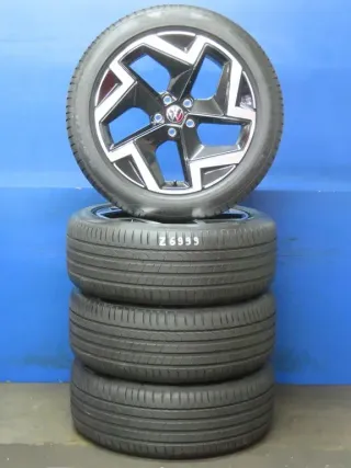 Original VW Tiguan 3 Typ CT1 VW Tayron 19 Zoll Coventry Sommerräder Alufelgen 571601025H Schwarz Sommerreifen 4x 99% - Bild 2