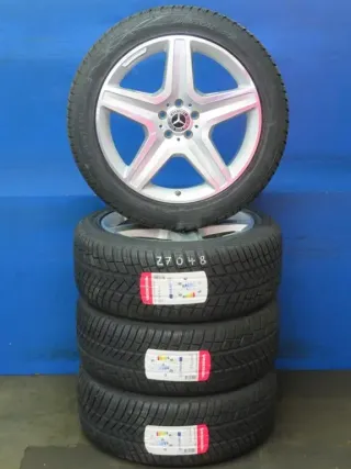 Original Mercedes GLE Typ 166 Mercedes GLE 43 AMG Typ 166 Mercedes ML Typ 166 20 Zoll AMG-5-Arm-Speichen-Rad Winterräder + RDKS Alufelgen A1664012002 Silber Winterreifen Neu - Bild 2