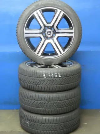 Original Mercedes E-Klasse All-Terrain Typ 213 19 Zoll 6-Speichen-Design Winterräder + RDKS Alufelgen A2534011600 Schwarz Winterreifen 2x 6,8 mm / 2x 7 mm - Bild 2