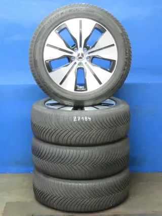 Original Mercedes Benz EQC Typ: N293 19 Zoll 5-Speichen-Rad Ganzjahresräder + RDKS Alufelgen A2934010100 Schwarz glanzgedreht Ganzjahresreifen 2x 5,5 / 2x 6,2 mm All-Wetter - Bild 2