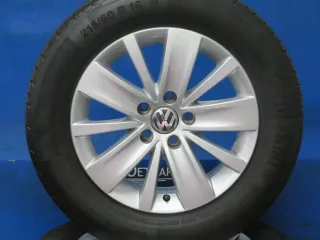 Original VW Sharan Typ 7N 16 Zoll Memphis Sommerräder Alufelgen 7N0601025K Silber Sommerreifen 2x 5 mm / 2x 6,8 mm - Bild 1