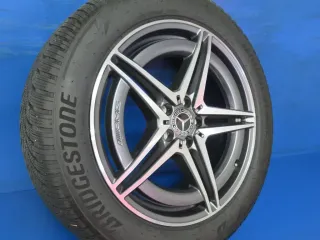 Original Mercedes Benz EQC Typ: N293 19 Zoll 5-Doppelspeichen-AMG-Rad Winterräder + RDKS Alufelgen A2934010700 Grau Winterreifen 2x 6,4 mm / 2x 7,2 mm - Bild 3