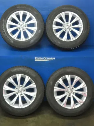 Original VW Tiguan VW Tiguan Allspace 17 Zoll Montana Winterräder Alufelgen 5NA601025 Silber Winterreifen 4x 6,5 mm - Bild 13