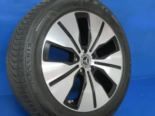 Original Mercedes Benz EQC Typ: N293 19 Zoll 5-Speichen-Rad Ganzjahresräder + RDKS Alufelgen A2934010100 Schwarz glanzgedreht Ganzjahresreifen 2x 5,5 / 2x 6,2 mm All-Wetter - Bild 3