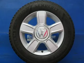 Original VW Up 14 Zoll 5-Speichen-Design Winterräder Alufelgen 1S0071494 Silber Winterreifen 2x 6,8 mm / 2x 7,7 mm - Bild 1