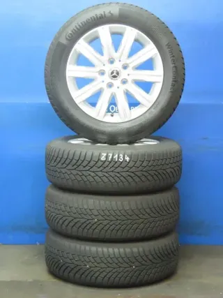 Original Mercedes Citan Typ W420 Mercedes T-Klasse + EQT 200 16 Zoll 10-Speichen-Design Winterräder + RDKS Alufelgen A4204010600 Silber Winterreifen 2x 7,3 mm / 2x 8,2 mm - Bild 2