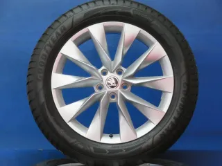 Original Skoda Enyaq 80 / 80X / 85 / 85X / RS Typ NY Skoda Elroq 19 Zoll Crystal Winterräder Alufelgen 5LA601025 Silber Winterreifen 4x 8,3 mm - Bild 3