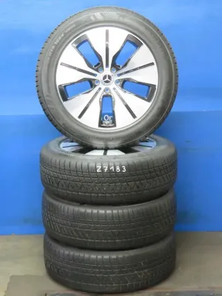 Original Mercedes Benz EQC Typ: N293 19 Zoll 5-Speichen-Rad Winterräder + RDKS Alufelgen A2934010100 Schwarz glanzgedreht Winterreifen 2x 5,6 / 2x 8 mm - Bild 2