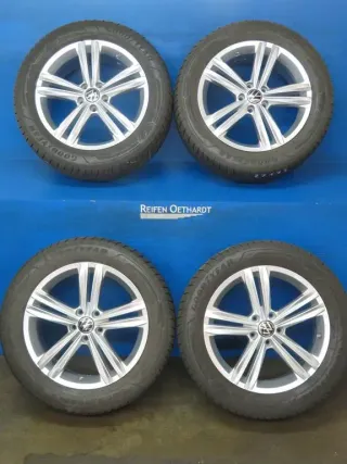 Original VW Tiguan VW Tiguan Allspace 18 Zoll Sebring Winterräder + RDKS Alufelgen 5NA601025M Silber Winterreifen 2x 6 mm 2x 7 mm - Bild 19
